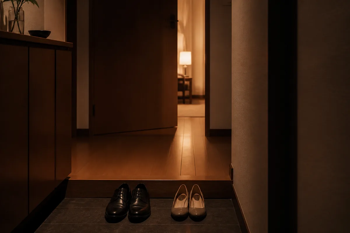 日常の続きにある夜を想起させる玄関